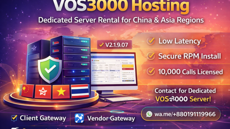 VOS3000 Hosting – Complete Dedicated/Cloud Server – China, USA, Europe or Many Location IP