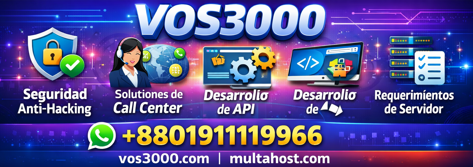 VOS3000 softswitch VoIP, VOS3000 seguridad, VOS3000 Call Center Soluciones, VOS3000 API Integración, VOS3000 Infraestructura