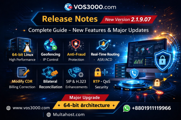 VOS3000 2.1.9.07 更新说明 – 完整功能升级对比 2.1.8.05 important