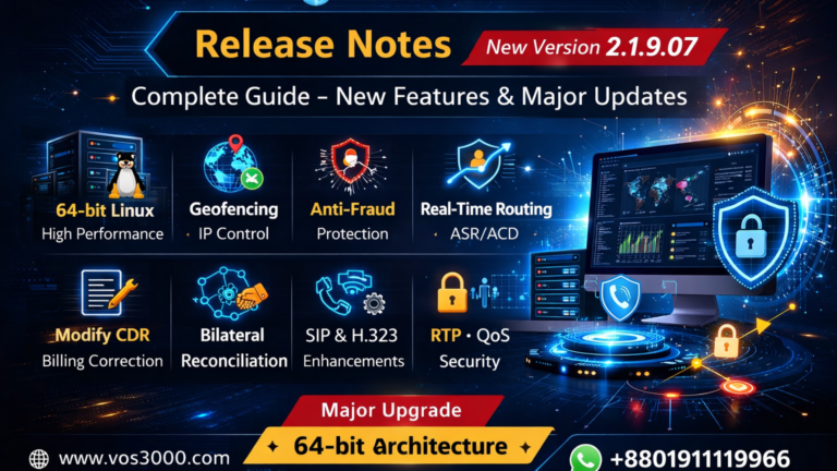 VOS3000 2.1.9.07 更新说明 – 完整功能升级对比 2.1.8.05 important