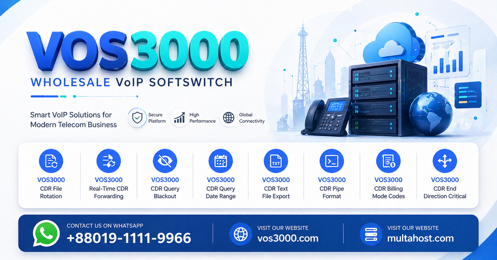 VOS3000 CDR File Rotation, VOS3000 Real-Time CDR Forwarding, VOS3000 CDR Query Blackout, VOS3000 CDR Query Date Range, VOS3000 CDR Text File Export, VOS3000 CDR Pipe Format, VOS3000 CDR Billing Mode Codes, VOS3000 CDR End Direction Critical