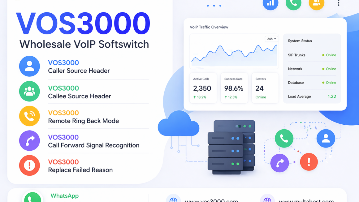 VOS3000 Caller Source Header, VOS3000 Callee Source Header, VOS3000 Remote Ring Back Mode, VOS3000 Call Forward Signal Recognition, VOS3000 Replace Failed Reason