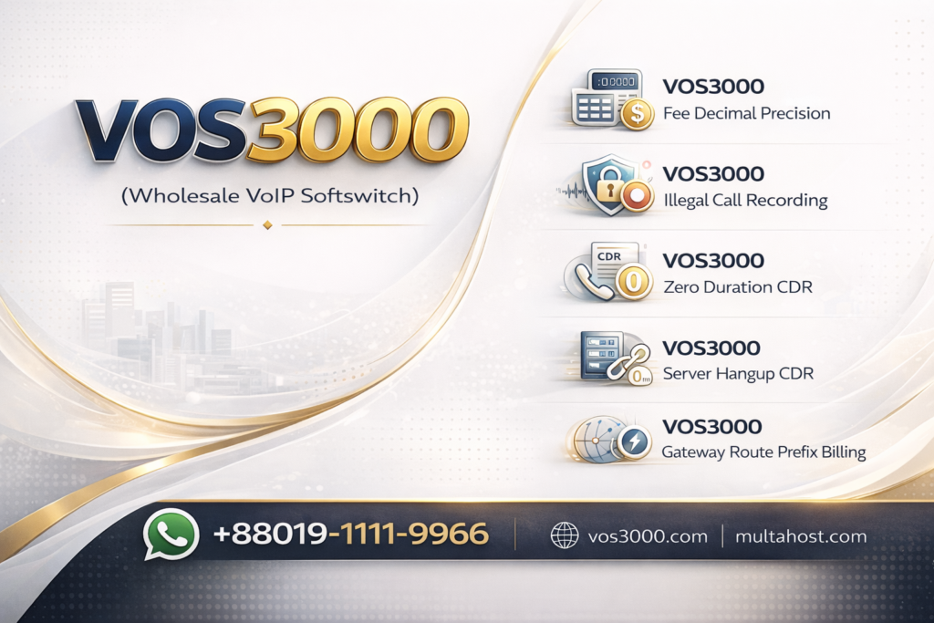 VOS3000 Fee Decimal Precision, VOS3000 Illegal Call Recording, VOS3000 Zero Duration CDR, VOS3000 Server Hangup CDR, VOS3000 Gateway Route Prefix Billing