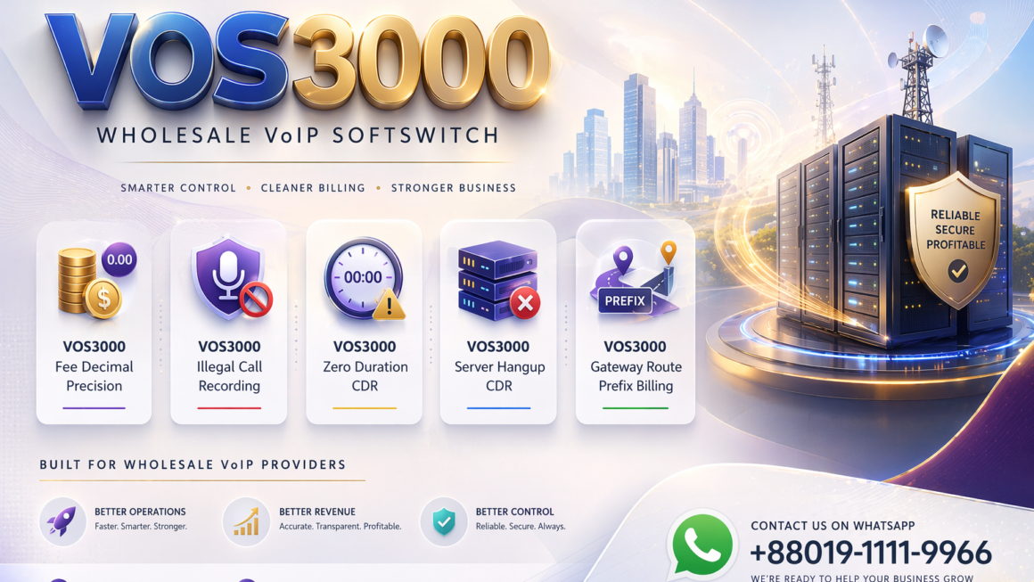 VOS3000 Fee Decimal Precision, VOS3000 Illegal Call Recording, VOS3000 Zero Duration CDR, VOS3000 Server Hangup CDR, VOS3000 Gateway Route Prefix Billing