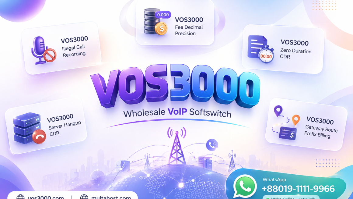 VOS3000 Fee Decimal Precision, VOS3000 Illegal Call Recording, VOS3000 Zero Duration CDR, VOS3000 Server Hangup CDR, VOS3000 Gateway Route Prefix Billing
