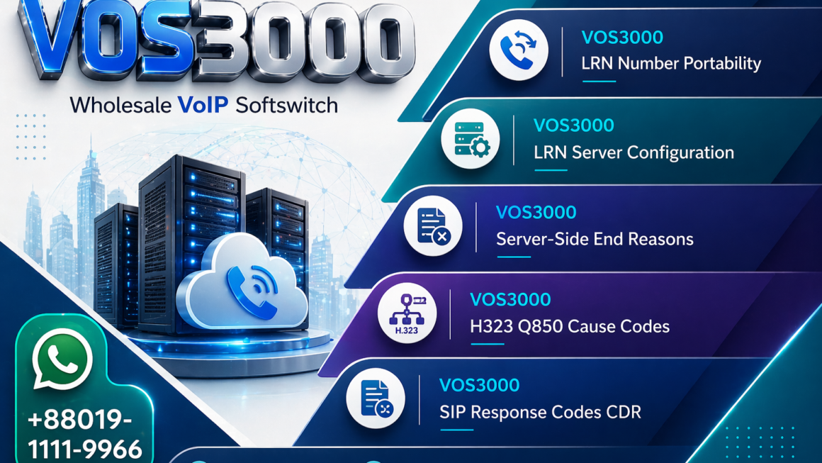 VOS3000 LRN Number Portability, VOS3000 LRN Server Configuration, VOS3000 Server-Side End Reasons, VOS3000 H323 Q850 Cause Codes, VOS3000 SIP Response Codes CDR