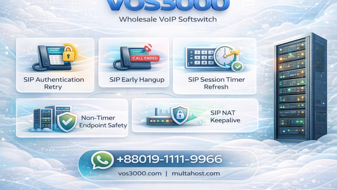 VOS3000 SIP Authentication Retry, VOS3000 SIP Early Hangup, VOS3000 SIP Session Timer Refresh, VOS3000 Non-Timer Endpoint Safety, VOS3000 SIP NAT Keepalive, VOS3000 SIP Resend Interval, VOS3000 SIP INVITE Timeout, VOS3000 SIP Call Progress Timeout, VOS3000 SIP Outbound Registration Parameters, VOS3000 SIP Privacy Header, VOS3000 SIP Routing Gateway Contact, VOS3000 SIP Publish Expire, VOS3000 SIP Display From, VOS3000 SIP Send Unregister