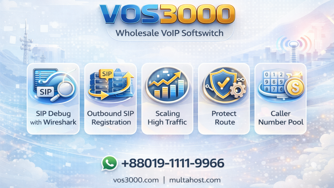 VOS3000 SIP Debug with Wireshark, VOS3000 Outbound SIP Registration, VOS3000 Scaling High Traffic, VOS3000 Protect Route, VOS3000 Caller Number Pool