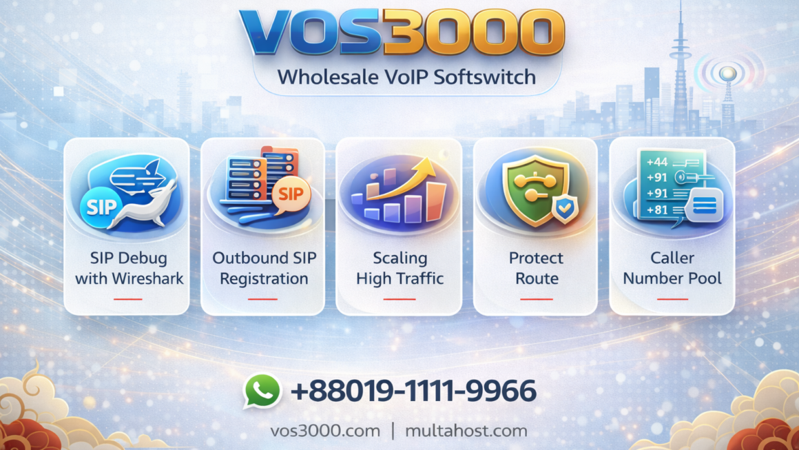 VOS3000 SIP Debug with Wireshark, VOS3000 Outbound SIP Registration, VOS3000 Scaling High Traffic, VOS3000 Protect Route, VOS3000 Caller Number Pool