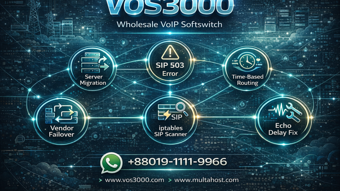 VOS3000 Server Migration, VOS3000 SIP 503 408 error, VOS3000 Time-Based Routing, VOS3000 Echo Delay Fix, VOS3000 iptables SIP Scanner, VOS3000 Vendor Failover, VOS3000 SIP 503/408 error
