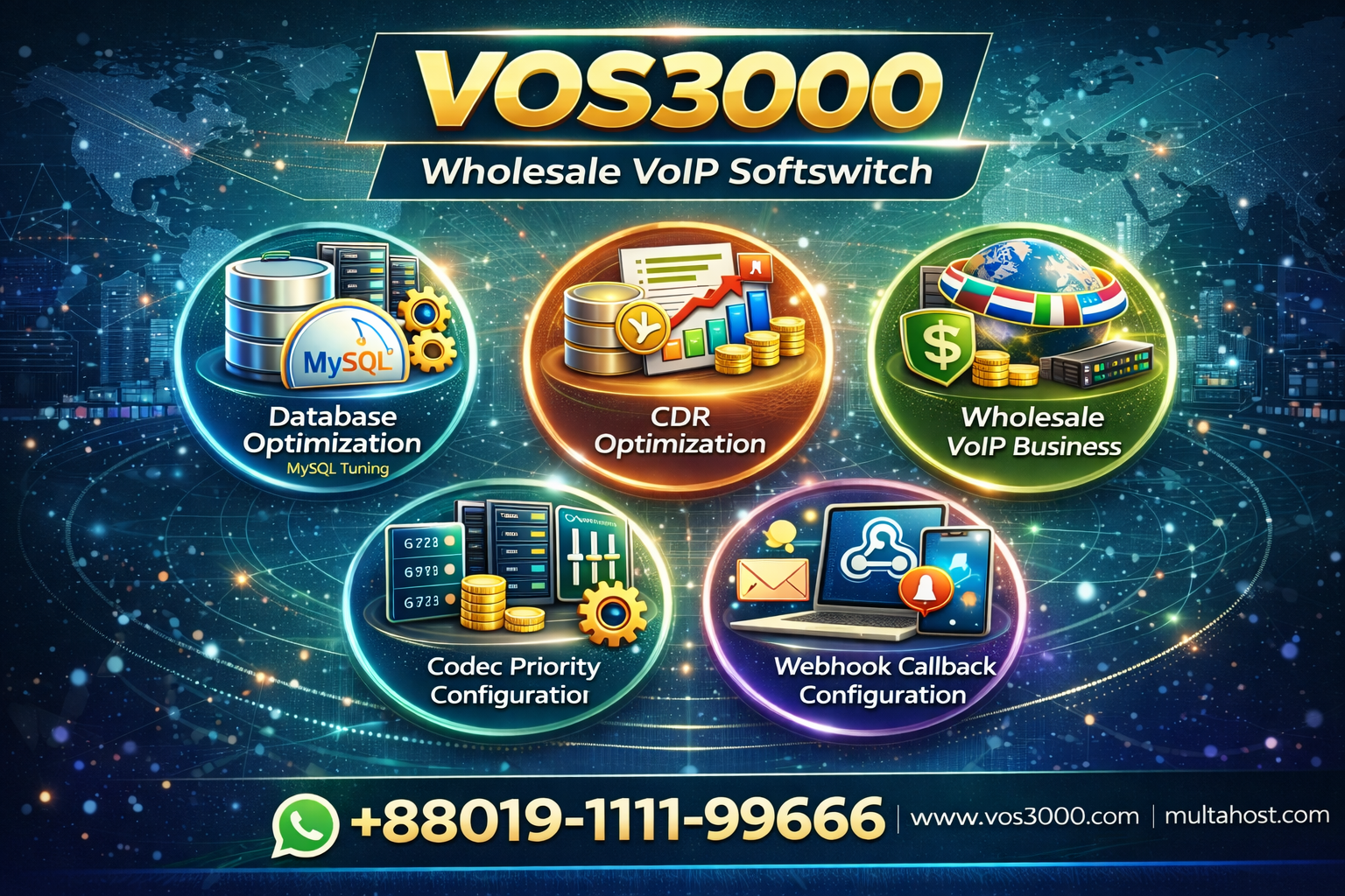 VOS3000 database optimization, VOS3000 Wholesale VoIP Business, VOS3000 Codec Priority Configuration, VOS3000 Emerging Markets Deployment, VOS3000 Webhook Callback Configuration