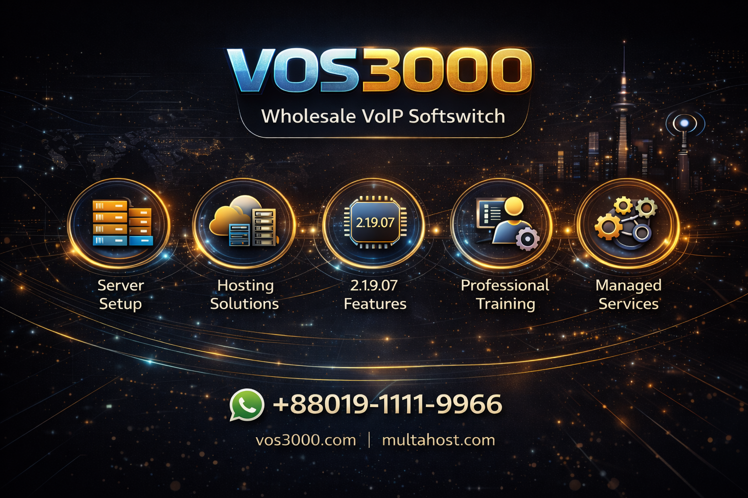 VOS3000 server setup, VOS3000 hosting solutions, VOS3000 2.1.9.07 features, VOS3000 professional training, VOS3000 managed services