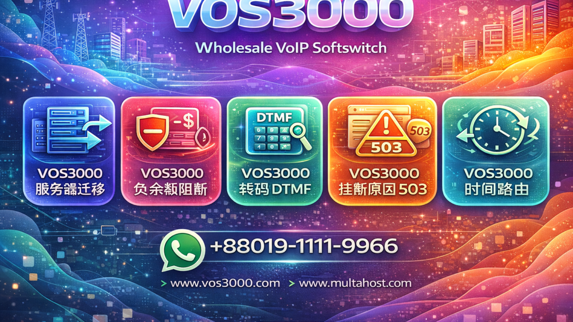 VOS3000 服务器迁移, VOS3000 负余额阻断, VOS3000 转码 DTMF, VOS3000 挂断原因 503, VOS3000 时间路由