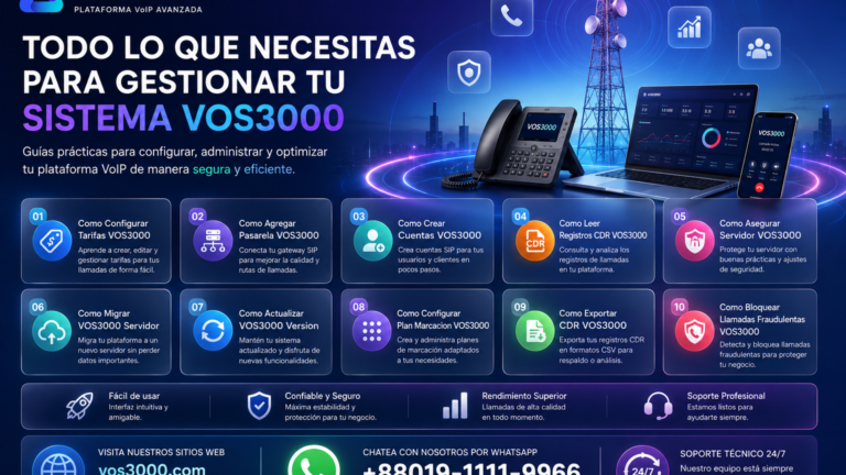 Como Exportar CDR VOS3000 True Essential: Sistema Externo