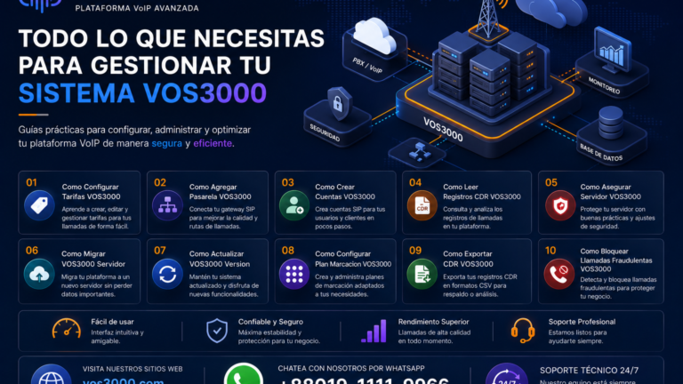 Como Crear Cuentas VOS3000 True Complete: Tipos Configuracion